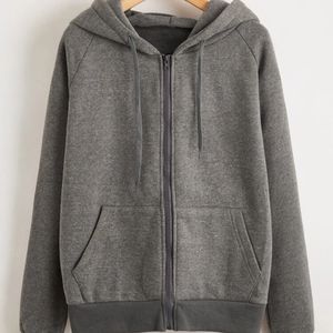 NWOT SHEIN solid zip-up drawstring hoodie